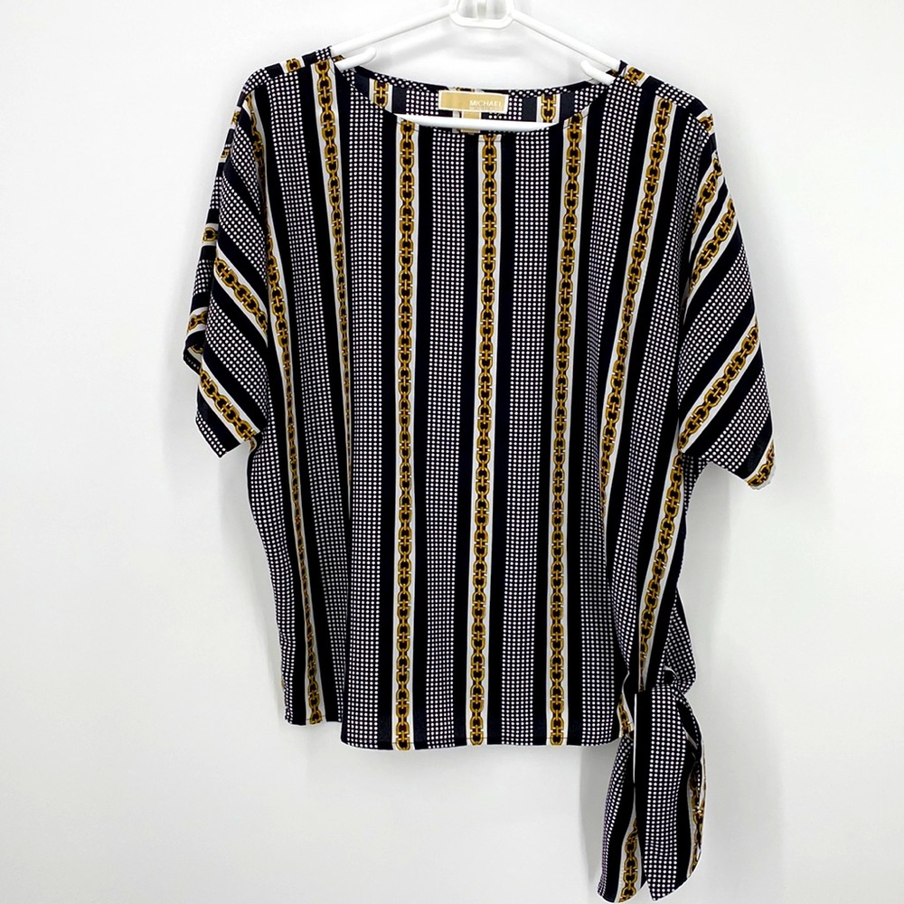 Michael Kors Status Print Blouse Size Small